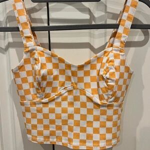 Hollister checkered crop tank